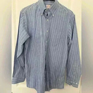 Brooks Brothers Striped LS Shirt button up Blue White - 14 1/2-  2/3